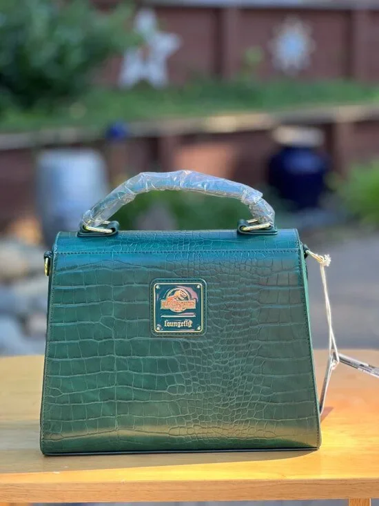 Loungefly Jurassic World Park Velociraptor Palm Frond Crossbody Backpack &Wallet - Picture 3 of 13